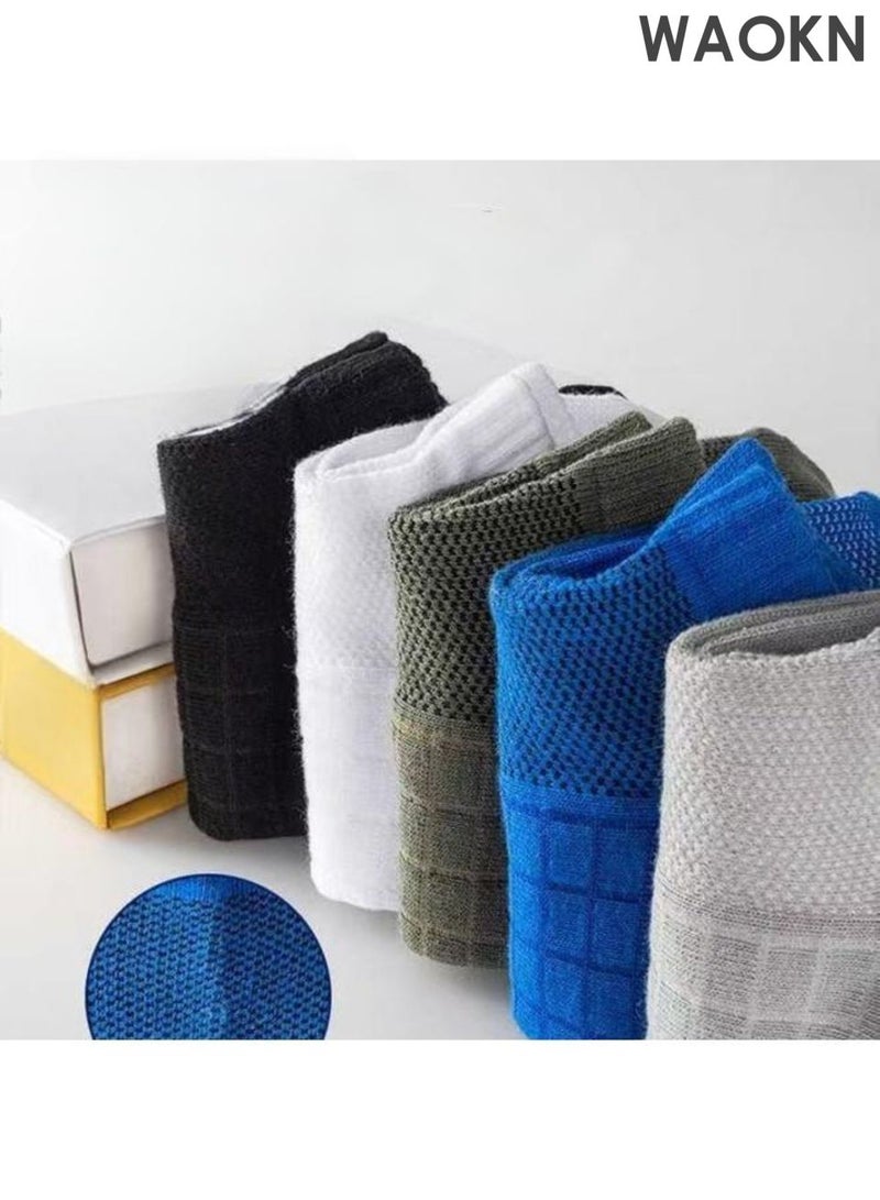 دبليو أيه أو كي أن 5 أزواج من الرجال 100٪ الجوارب الرياضية القطنية النقية ، الجوارب شبكة رقيقة ، الفم الضحلة العصرية رفع الجوارب قارب الأذن ، الجوارب الرياضية الجري ، إزالة الرطوبة ، دليل على الرائحة ، قطع منخفض ، تنفس ، مع تدليك وحيد ، شعور مريح القدم. - Image 5