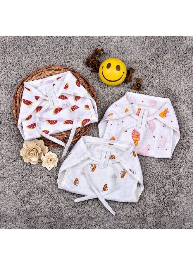 MOM'S HOME - Baby Muslin 6 Layer Nappies Combo Watermelon Icecream Bee Pack Of 3 (612 Months) - Image 1