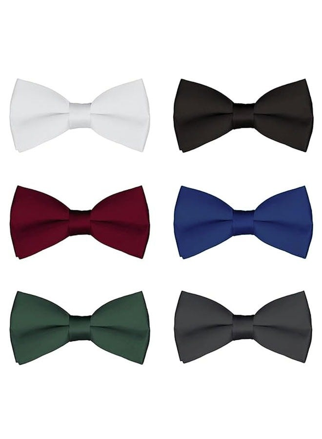 HAWAWA 6 Pack Men's Pre-Tied Bow Ties Tuxedo Bowtie Adjustable Classic Formal Neck Bowtie for Wedding Party - Image 1