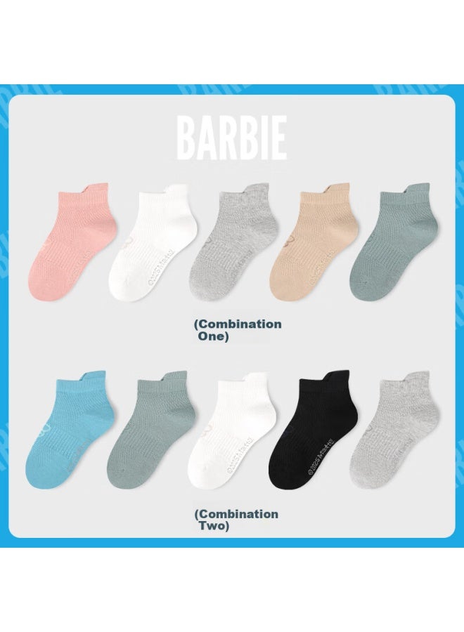 Barbie Children's Socks Spring Summer Thin Baby Socks Girls Mesh Socks Boys Boat Socks Short Socks Students Cotton Socks - Image 2