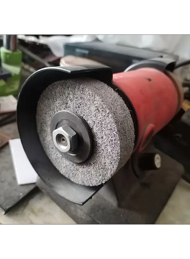 Gray 3pcs Polishing and Grinding Machine Set with Fiber Wheel and Table Polisher - Image 5