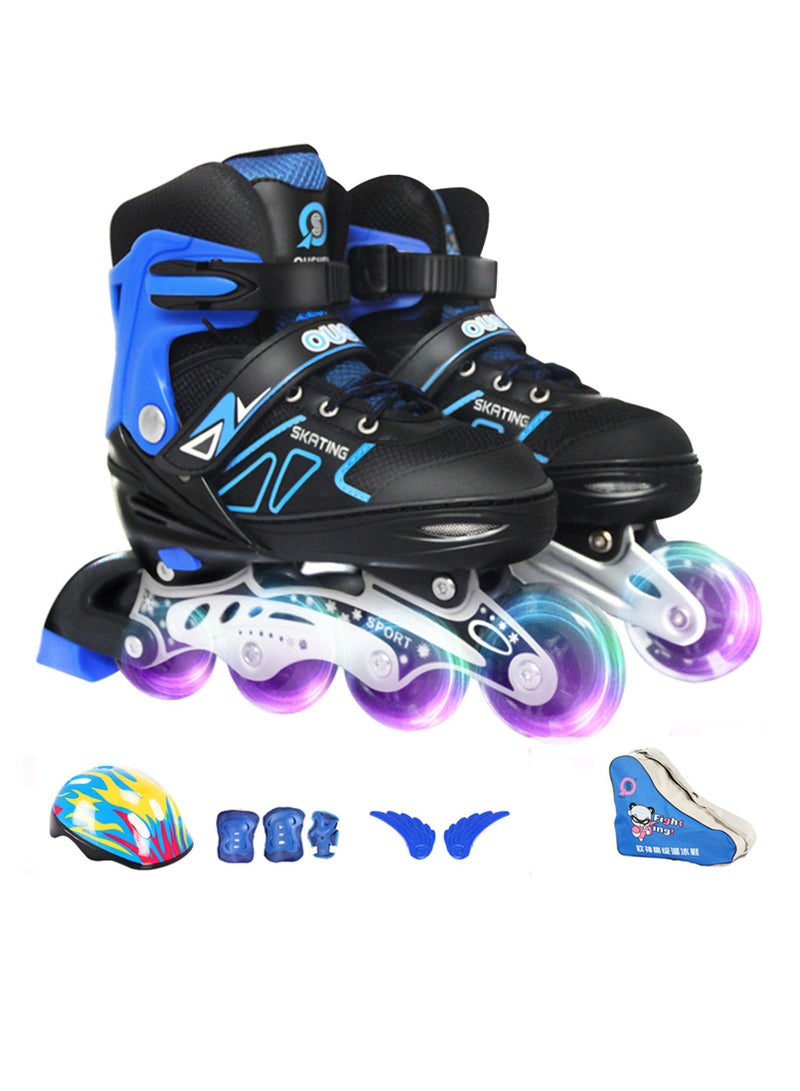 Adjustable Roller Skates - Full Soft Skates for Children and Students - Inline Skates with 4 Size Adjustment - Full Flash Set Included - Image 1