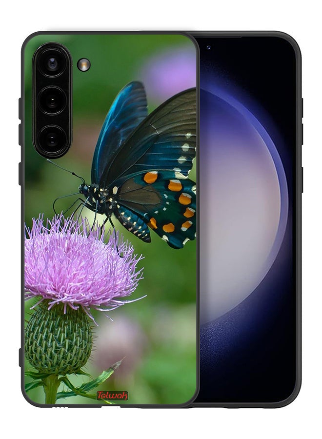 Tolwak Samsung Galaxy S23 Plus 5G Protective Case Cover Butterfly Sitting On Flower - Image 2