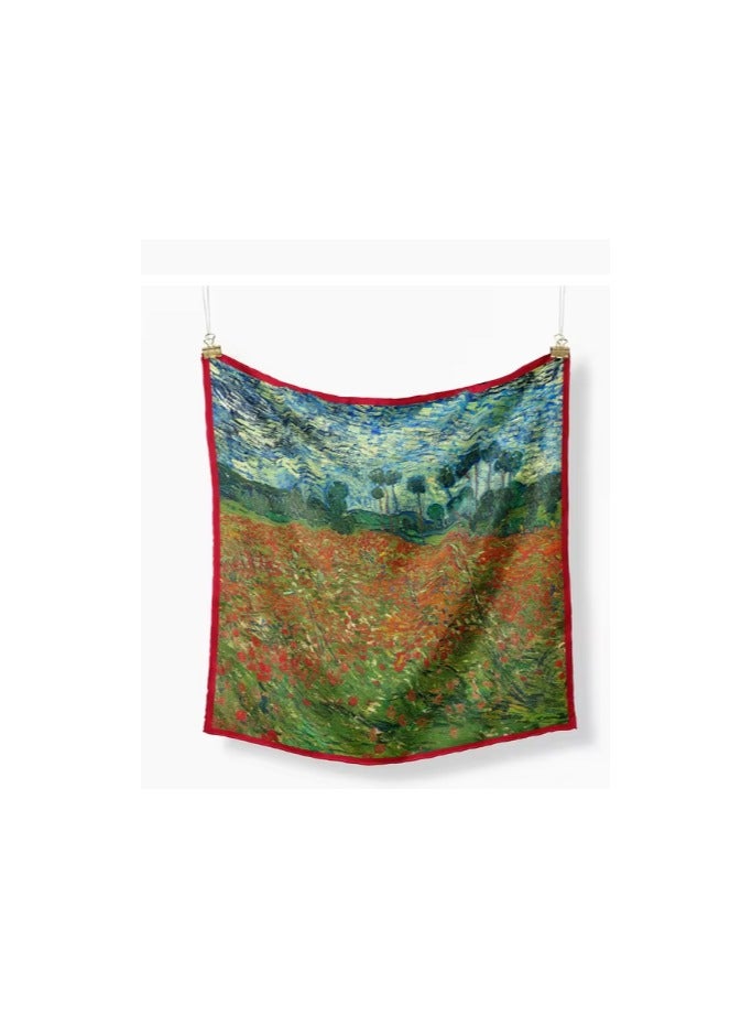 Scarf made of soft natural silk, characterized by its bright colors and delicate prints, high-quality material - imported