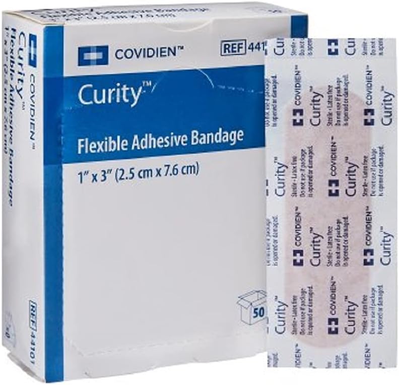 Covidien 44101 Fabric Adhesive Bandages, Box, 50, Bandages, Standard, 3" x 1"