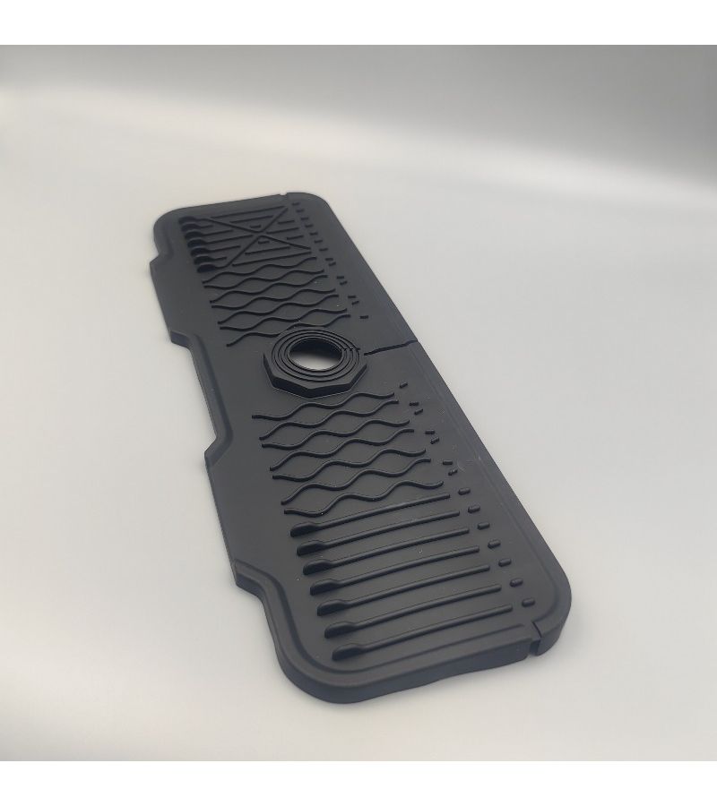 1pc Blackish Green Kitchen Sink Mat Silicone Drain Tray With Two Pipes 5 Degree Slope And 90 Degree Foldable Design Water Flow Indicator Handle Drip Catcher Non Slip Splash Guard Easy Clean Durable - Image 5