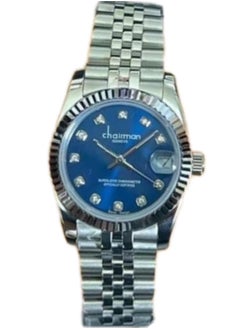 Chairman GENEVE Chairman Geneve Ladies Watch, Stainless Steel Band, Blue Stone Dial, Date Display 