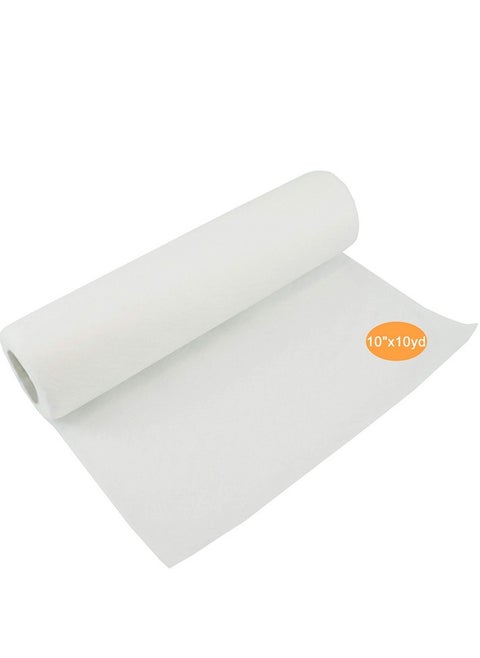 Wash Away Water Soluble Machine Embroidery Stabilizer Backing & Topping 10" X 10 Yd Roll Light Weight Cut Into Variable Sizes For Machine Embroidery And Hand Sewing