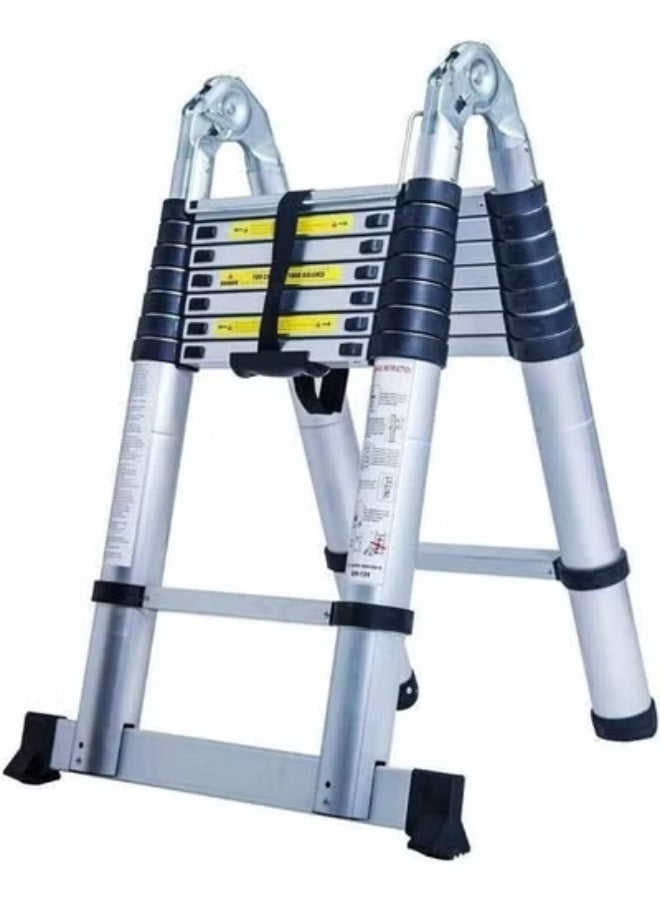 Aluminum Telescopic Ladder - Lightweight & Durable Folding Multi-Purpose Ladder for Easy Daily Use - Image 2