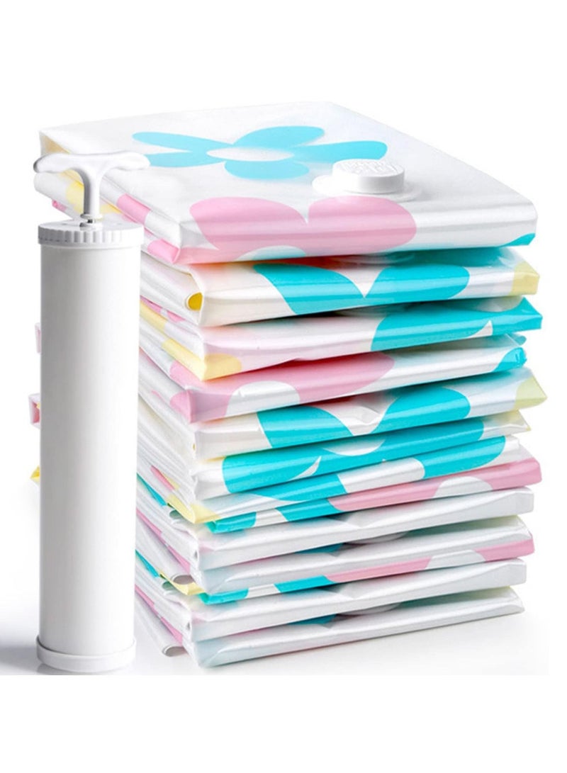DubaiGallery 11Pcs Set STORAGE Travel Pink Vacuum Bags for Clothes Vaccum Pump Space Saving Compressed Bag Luggage Suitcase Organizer