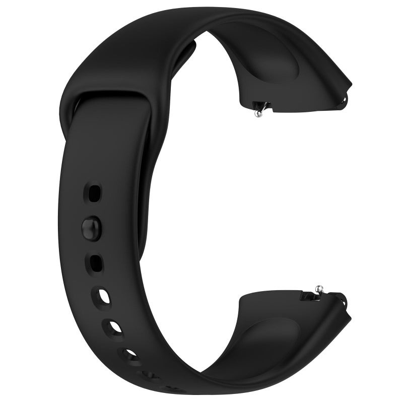 Disscool Replacement Silicone Wristbands Compatible with Redmi Watch 3/3 Lite/3 Active – Adjustable Soft Strap with Quick Release – Black - Image 1