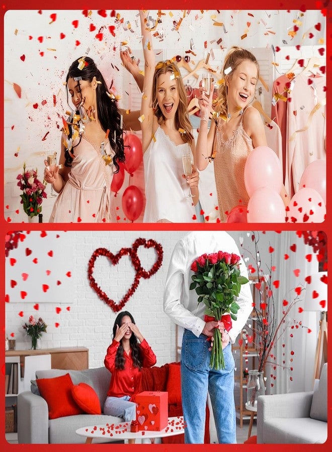 Comemela Paper Heart Confetti, 8000Pcs Tissue Paper Hearts Shape Confetti for Valentines Day Table Decorations Wedding Birthday Party Supplies - Image 4