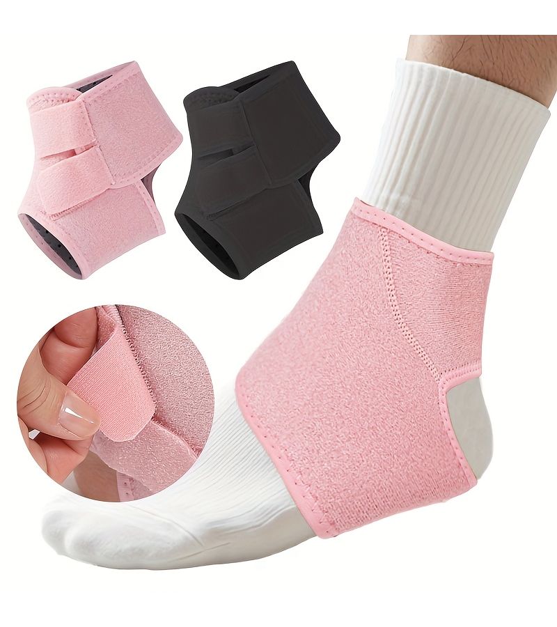 Set Of 2 Adjustable Ankle Supports For Compression Breathability And Sweat Wicking With Dual Fasteners For Stability Ideal For Running Hiking And Fitness Black - Image 1