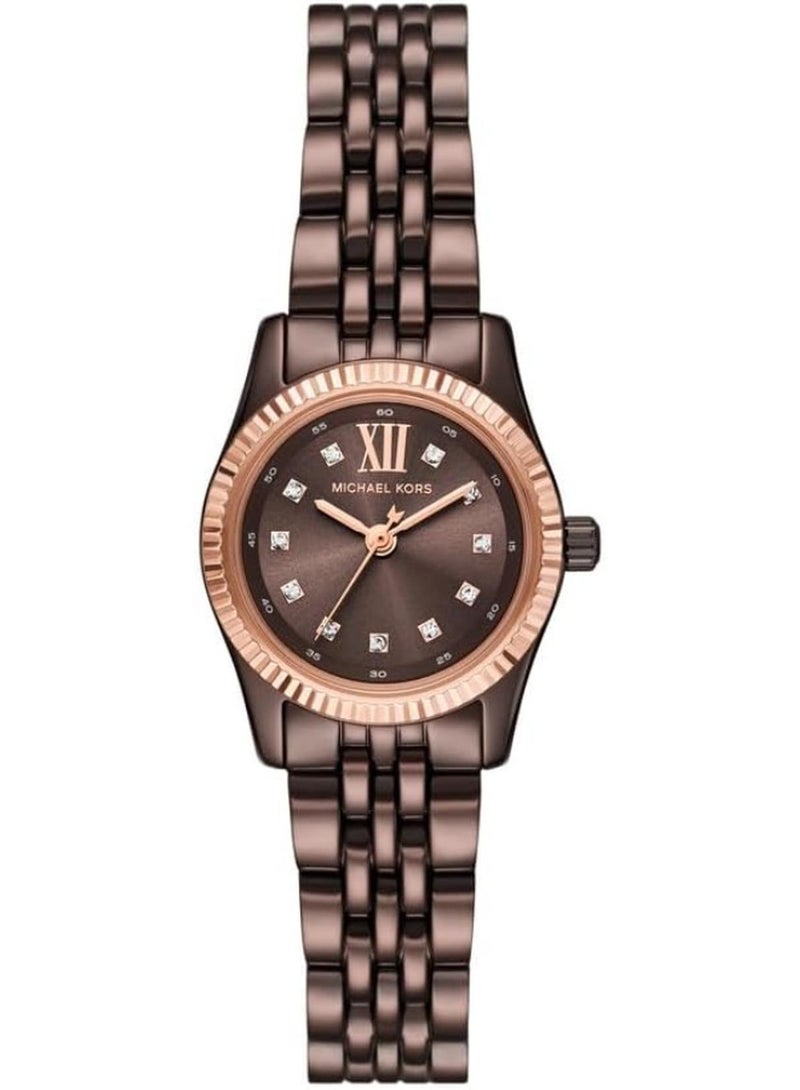 Michael Kors Women Lexington Analog Quartz Watch for Women, 26 mm Case Diameter, Rose Gold/Brown MK4844 - Image 1