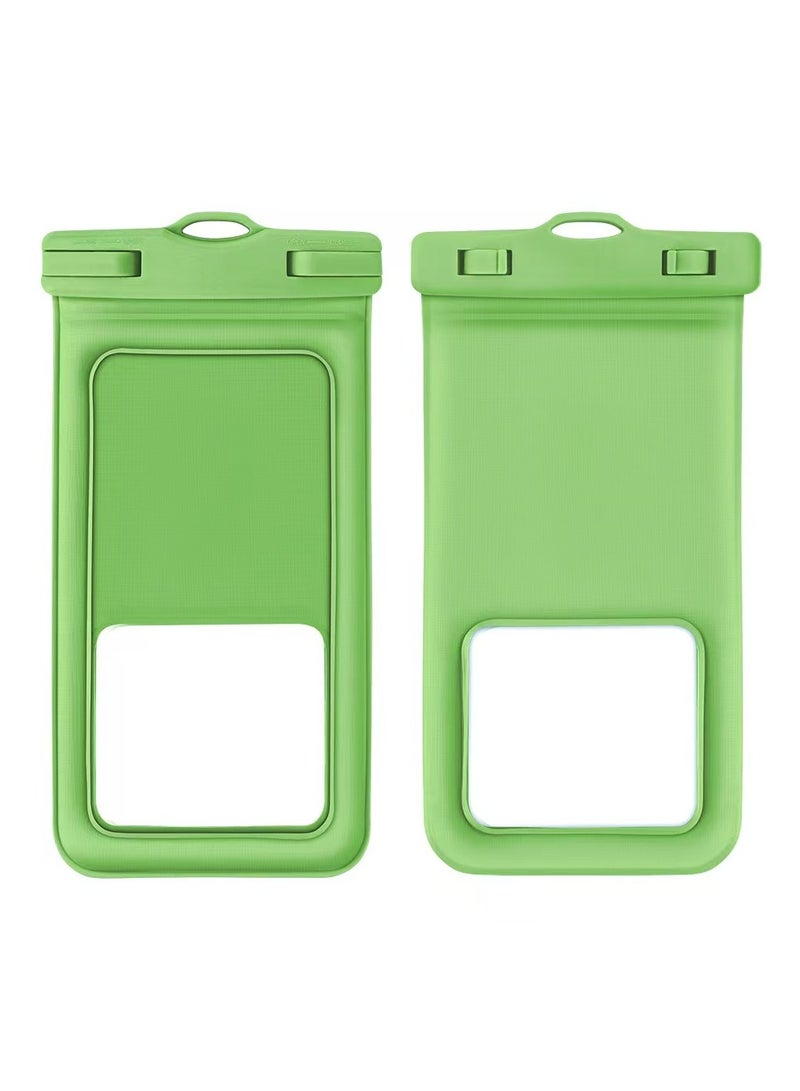 Generic Waterproof Phone Pouch, 1 Pack, Touch Unlock, Rainproof & Waterproof case for Apple iPhone,Samsung,Motorola,OnePlus, up to 7.2 Inches （Green）  - Image 2