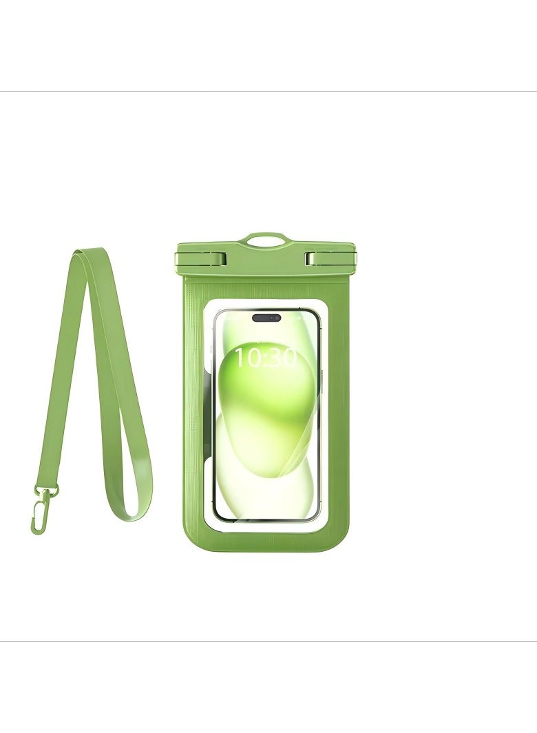 Generic Waterproof Phone Pouch, 1 Pack, Touch Unlock, Rainproof & Waterproof case for Apple iPhone,Samsung,Motorola,OnePlus, up to 7.2 Inches （Green）  - Image 5