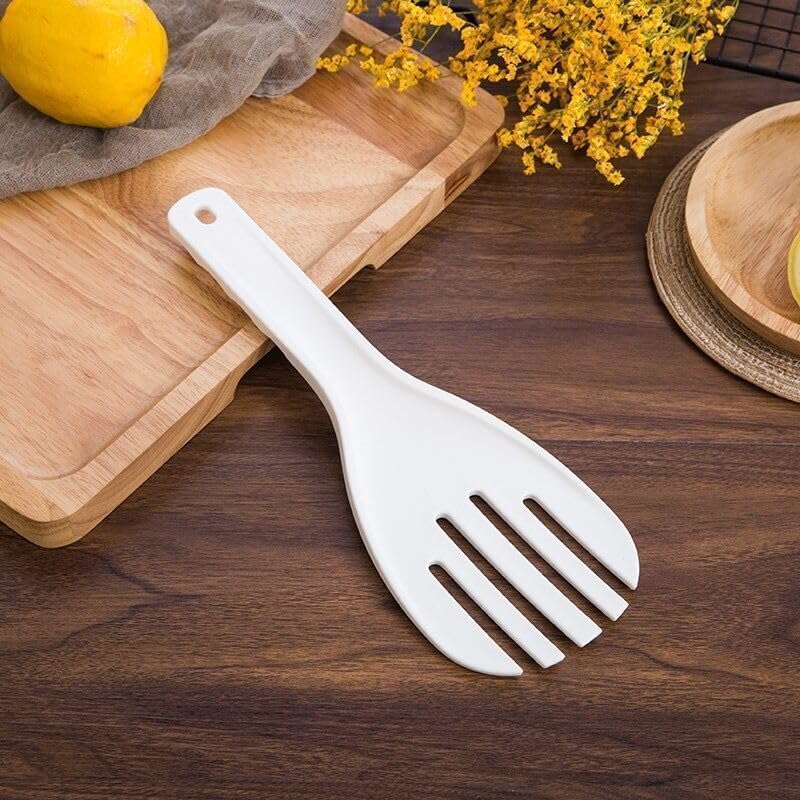 Txuolin White Jumbo Large Rice Paddle Spatula Scoop Fork-Like, Plastic Serving Spoons, Rice and Potato Servers Serving Spoons (10.63",27 cm) - Image 3