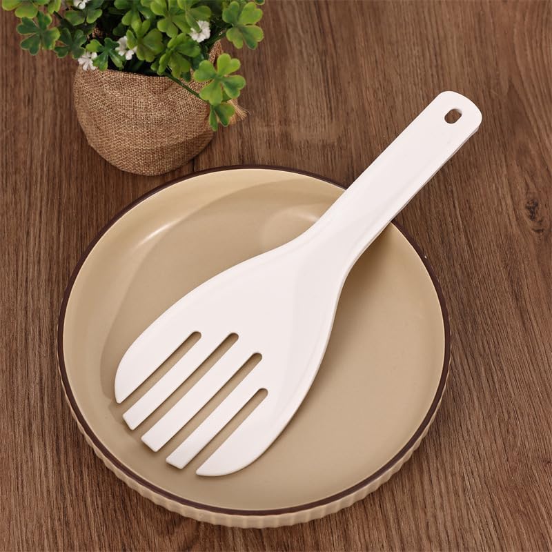 Txuolin White Jumbo Large Rice Paddle Spatula Scoop Fork-Like, Plastic Serving Spoons, Rice and Potato Servers Serving Spoons (10.63",27 cm) - Image 2