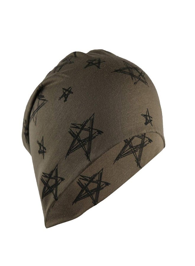 iSWEVEN Men's Beanie Cap, Cotton Slouchy Beanie and Skull Cap for Summer, Winter, Autumn & Spring Season, Can be Used as a Helmet Cap Too - Free Size (7025B, Brown) - Image 3