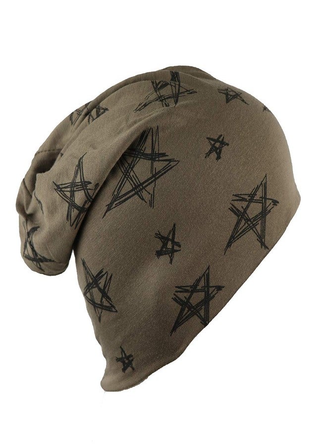 iSWEVEN Men's Beanie Cap, Cotton Slouchy Beanie and Skull Cap for Summer, Winter, Autumn & Spring Season, Can be Used as a Helmet Cap Too - Free Size (7025B, Brown) - Image 2