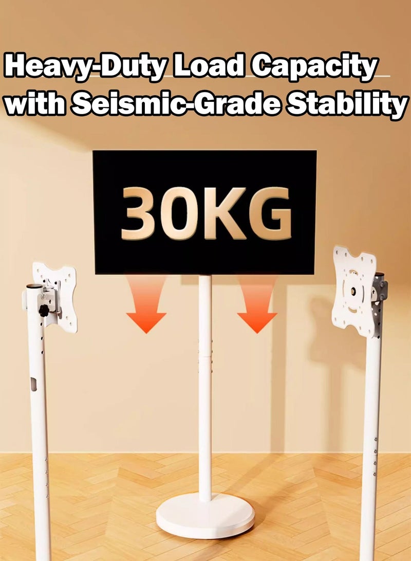 WALALLA Mobile TV Stand with Wheels - Suitable 10-42 Inch LED TV Monitor Portable TV Floor Stand, LCD TV Frame Floor Stand, Swivel TV Stand Mount TV Bracket With Cable Management - Image 5