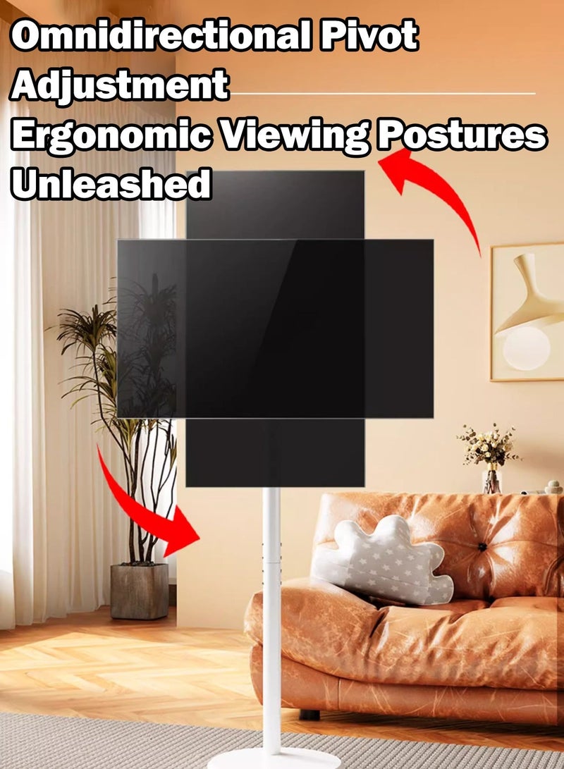 WALALLA Mobile TV Stand with Wheels - Suitable 10-42 Inch LED TV Monitor Portable TV Floor Stand, LCD TV Frame Floor Stand, Swivel TV Stand Mount TV Bracket With Cable Management - Image 3