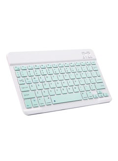 Ultra-Slim Bluetooth Keyboard Portable Rechargeable - (Arabic/Eng. Key) Mini Wireless - 150 Hour for Apple iPad iPhone Samsung Tablet Phone Smartphone iPadOS iOS Android (10 inch Light Green)