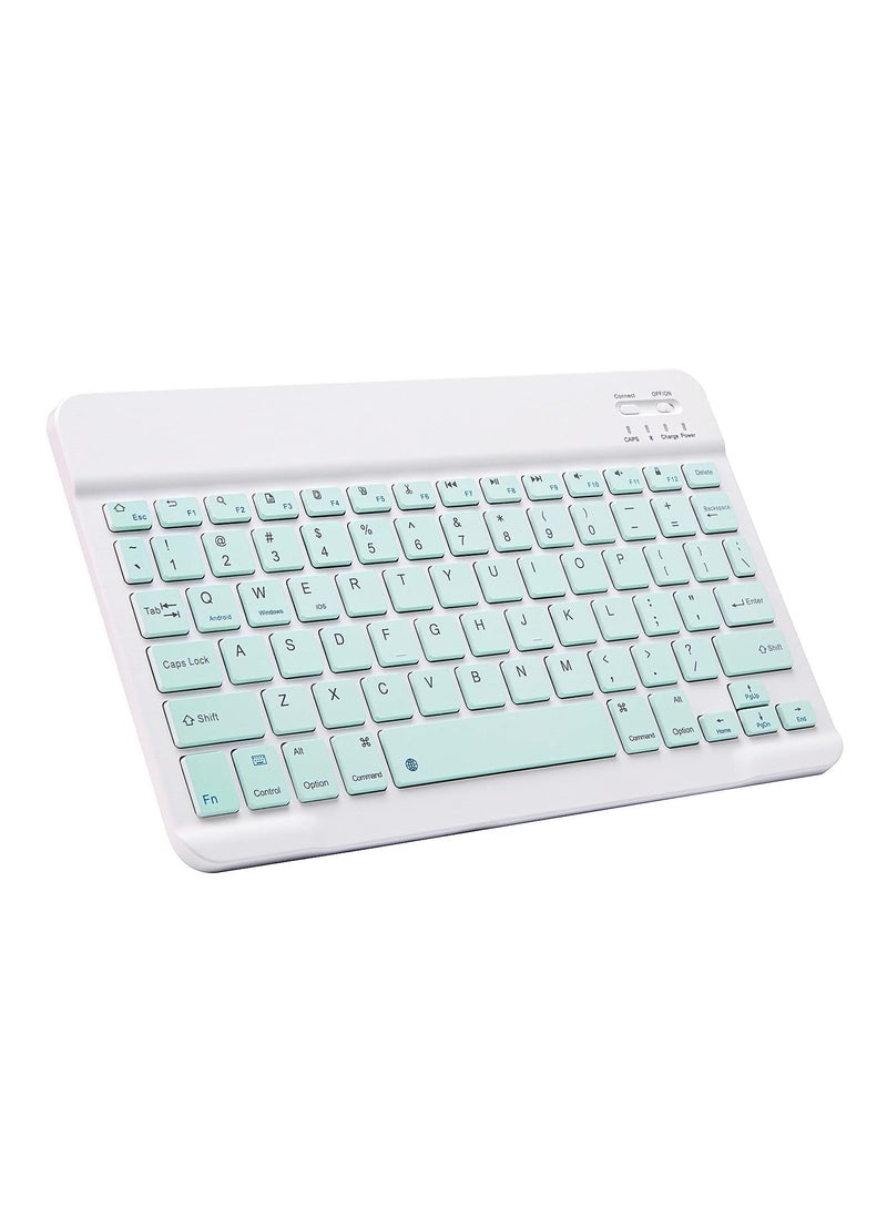 Generic - Ultra-Slim Bluetooth Keyboard Portable Rechargeable - (Arabic/Eng. Key) Mini Wireless - 150 Hour for Apple iPad iPhone Samsung Tablet Phone Smartphone iPadOS iOS Android (10 inch Light Green) - Image 1
