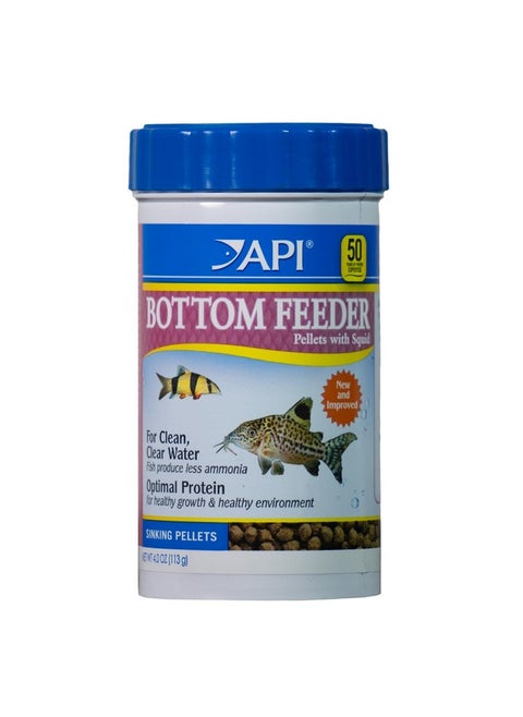 API BOTTOM FEEDER PELLETS WITH SQUID Fish Food 4.0-Ounce Container