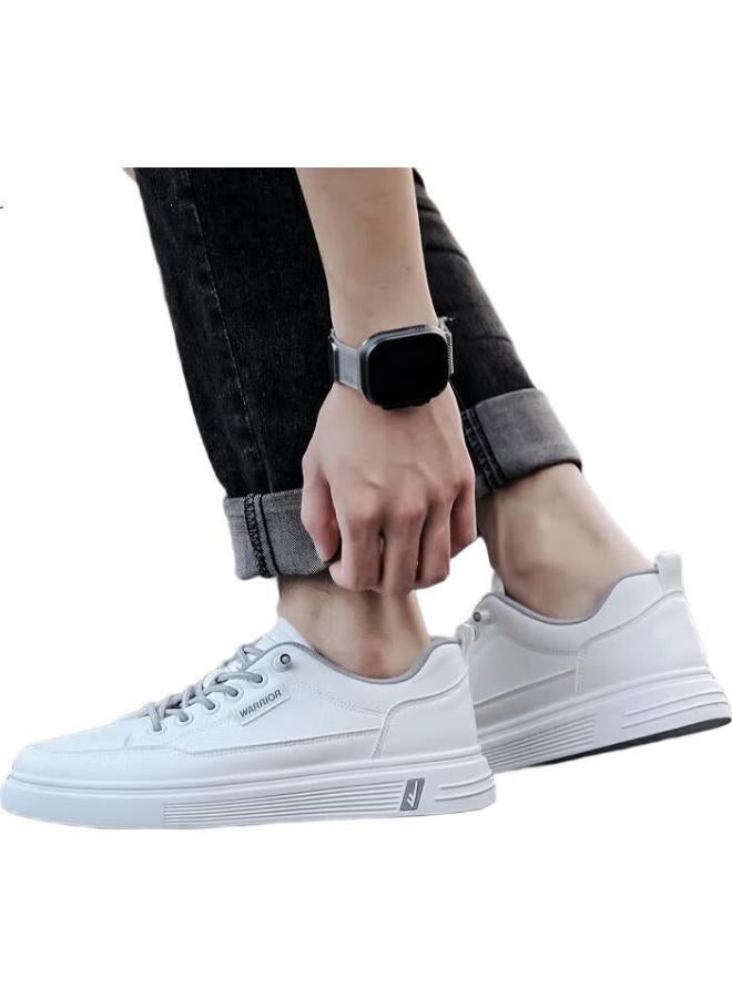 Warrior أحذية رياضية بيضاء للرجال منخفضة القمة تنفسية خارجية 901730 أبيض رمادي مقاس 39 - Image 1