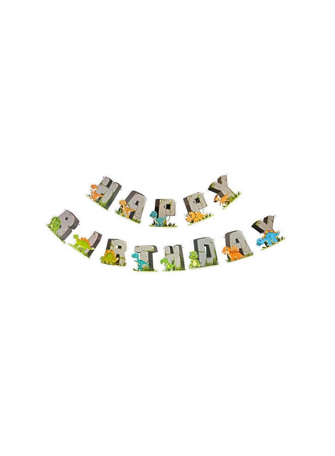 FI - FLICK IN 17 pcs Happy Birthday Dinosaur Theme Decoration Set Dino Figure Cutouts Props Cake Topper Dinosaur Theme Birthday Decorations Kit Jungle Safari Decor (Pack of 17, Multicolor) - Image 5
