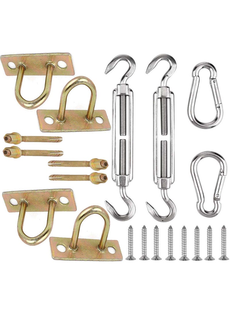 DIY Crafts DIY Crafts 22x Sun Shade Sail Canopy Accessories 304 Stainless Steel Hardware Kit Turnbuckle Pad Eye Carabiner Clip Hook Screws Silver 44X 2x Kit 22x2  - Image 1