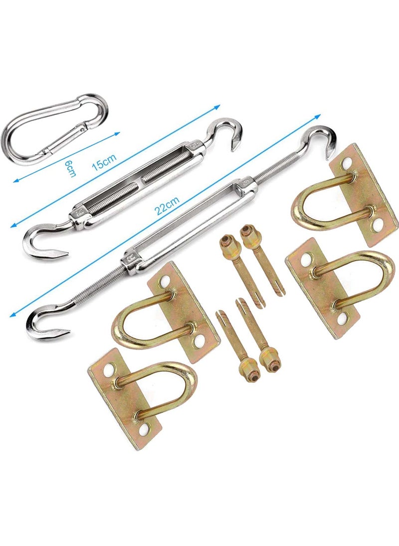 DIY Crafts DIY Crafts 22x Sun Shade Sail Canopy Accessories 304 Stainless Steel Hardware Kit Turnbuckle Pad Eye Carabiner Clip Hook Screws Silver 44X 2x Kit 22x2  - Image 5