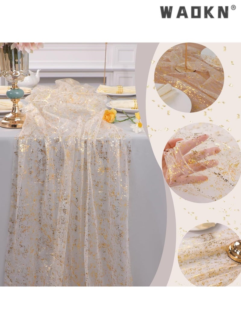 WAOKN Exquisite Gold Sequin Table Runner,Perfect for Weddings,Birthday Parties，Celebrations ,Add a Touch of Glamour,Elegant Decorative Accessory, Ideal for Special Occasions,72x305cm - Image 5