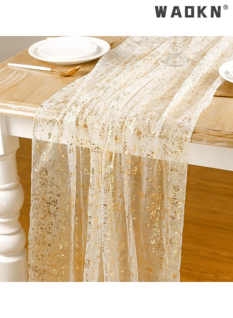 WAOKN Exquisite Gold Sequin Table Runner,Perfect for Weddings,Birthday Parties，Celebrations ,Add a Touch of Glamour,Elegant Decorative Accessory, Ideal for Special Occasions,72x305cm - Image 1