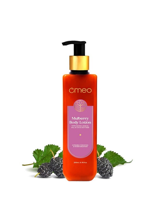 Omeo Mulberry Body Lotion for Dry Skin with Goodness of Mulberry Extract, Sal, Mango, Cocoa & Kokum Butter and Vitamin E | Non-Sticky, Moisturizer Cream, Glow, for Women & Men- 200ML - Image 1