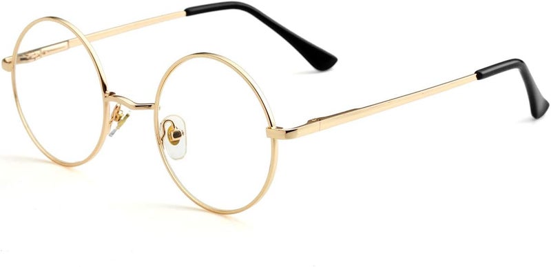 Small Round Clear Lens Glasses Non Prescription Circle Metal Frame Eyewear - Image 4