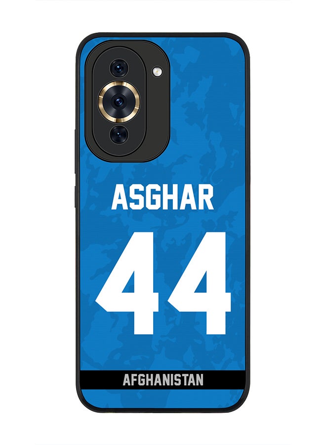 Stylizedd حافظة متينة بحافة سوداء لهاتف هواوي نوفا 10 برو، حافظة ناعمة بحواف مطاطية مرنة وغطاء رفيع - اسم اللاعب - أصغر أفغاني، رقم الجيرسيه - 44 - Image 1