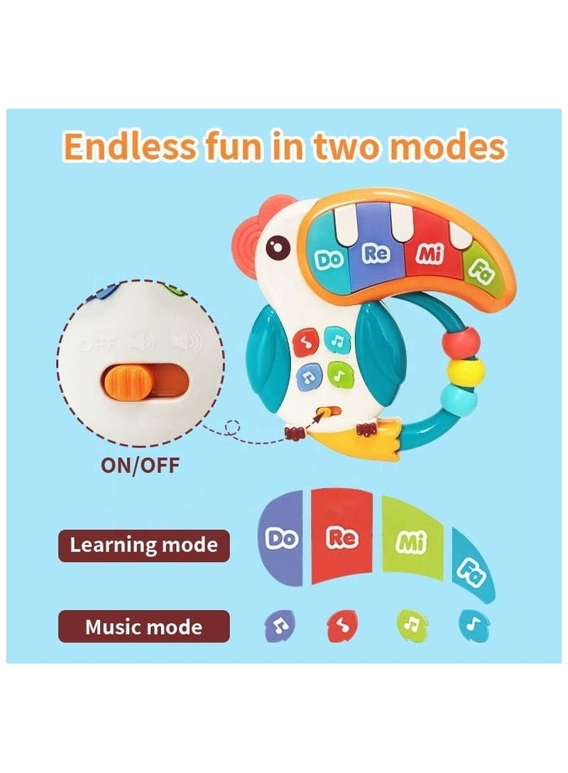 HUANGER Baby Toddler Musical Toy, Newborn Rattles Toys, Light Up Toys with Sound and Light, Sensory Teething Activity Early Learning Educational Toy Gift for Toddler Ages 12 Months+ Parroot - Image 5