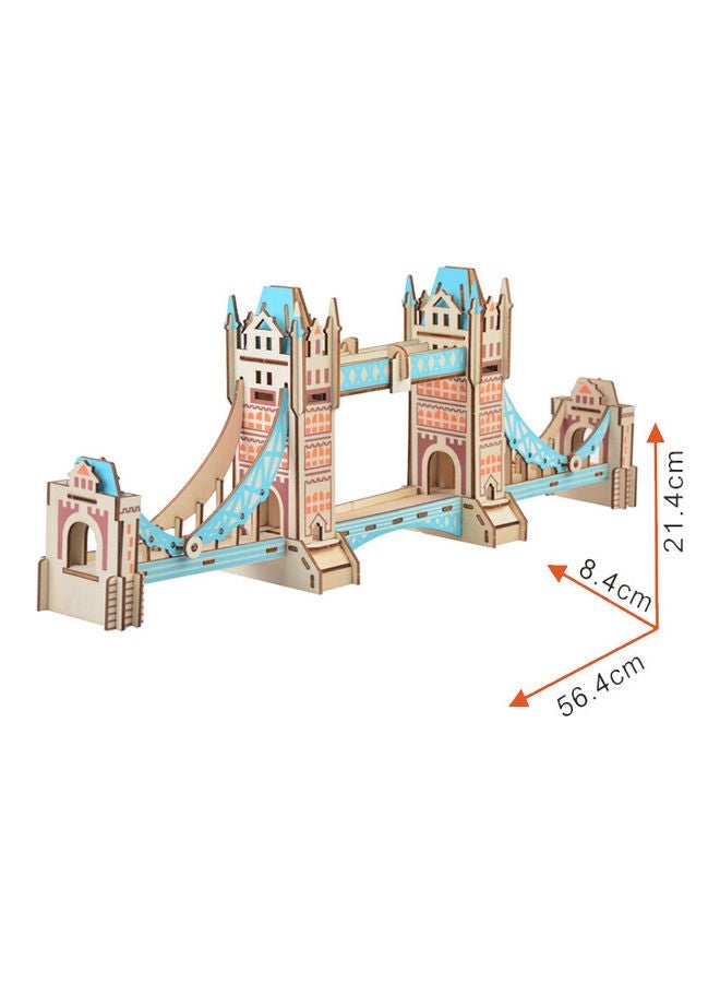 NIBEMINENT DIY 3D Wooden Tower Bridge Puzzle 8.4x56.4x21.4cm - Image 2