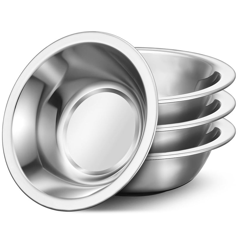 Offiper 304(18/8) Stainless Steel Mixing Bowls for Kitchen, 4 Pack 7" 21.22 fl.oz Metal Mixing Bowls Set Stackable for Baking Serving Cooking Food Prep Storage Dishwasher Safe Lightweight - Image 1