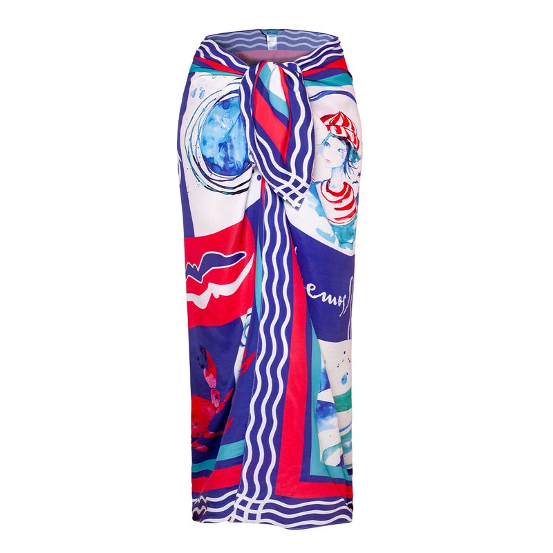 Anemoss Women’s Beachwear Pareo, 120x140cm, Swimwear Cover Up, Sarong Wrap for Women, Bathing Suit Skirt, Long Size Beach Scarf, Colorful Print - Image 1