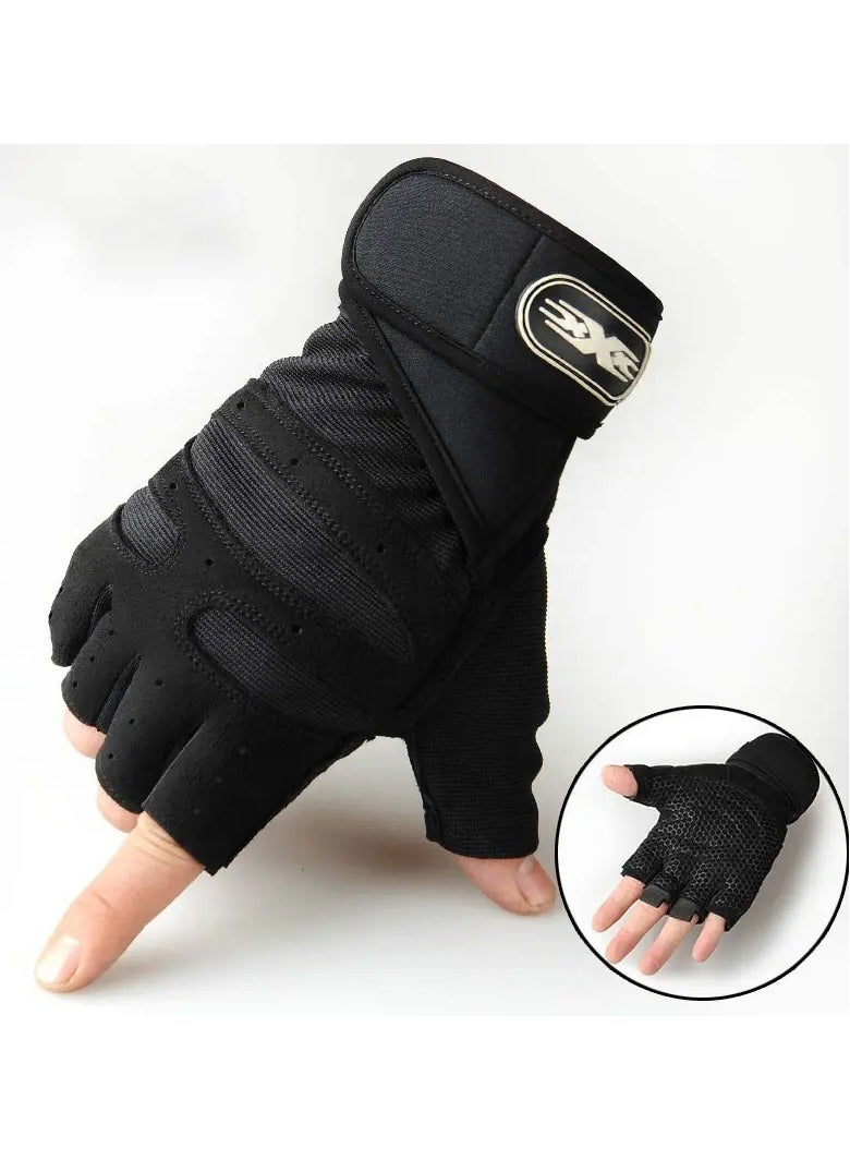 Goolsky Stay Protected & Comfortable: Half-Finger Fitness Gloves for Men & Women - Breathable Sunshade Sports Gloves for Outdoor Activities!   (L） - Image 2
