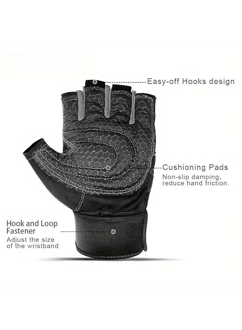 Goolsky Stay Protected & Comfortable: Half-Finger Fitness Gloves for Men & Women - Breathable Sunshade Sports Gloves for Outdoor Activities!   (L） - Image 3