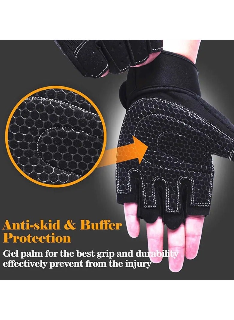 Goolsky Stay Protected & Comfortable: Half-Finger Fitness Gloves for Men & Women - Breathable Sunshade Sports Gloves for Outdoor Activities!   (L） - Image 4