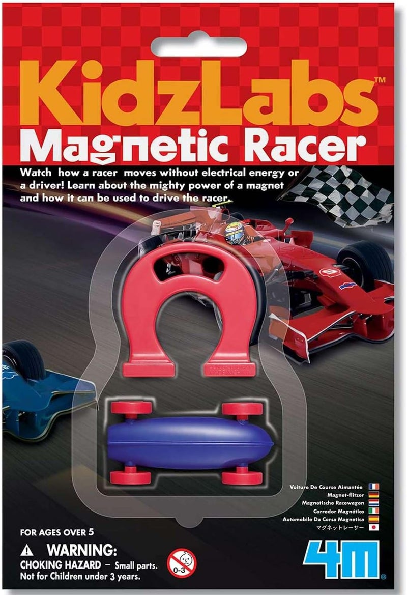 4M KidzLabs Magnetic Racer – Build & Race a Magnet-Powered Car – Educational STEM Toy for Kids Ages 5+ - Image 1