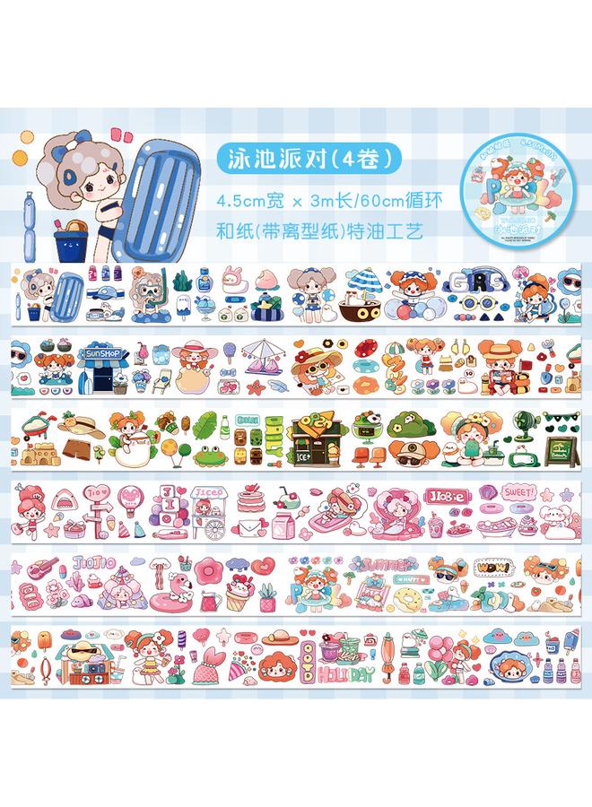 Bluejw Cartoon Cute Tape Sticker Roll New Online Red Hand Account Decorative Sticker Suit Diy Hand Account Creative Material - Image 1