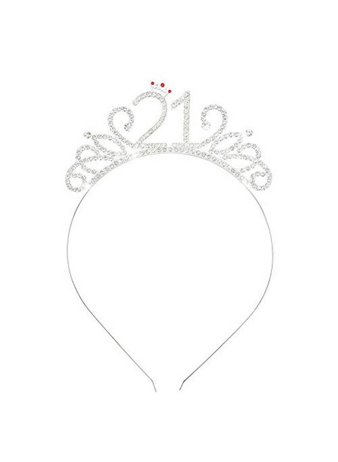 Konsait Onsait 21St Happy Birthday Rhinestone Headband Tiara 21St Birthday Tiara Crown Headband For Girls Women Legal Adult 21St Birthday Party Decor - Image 1