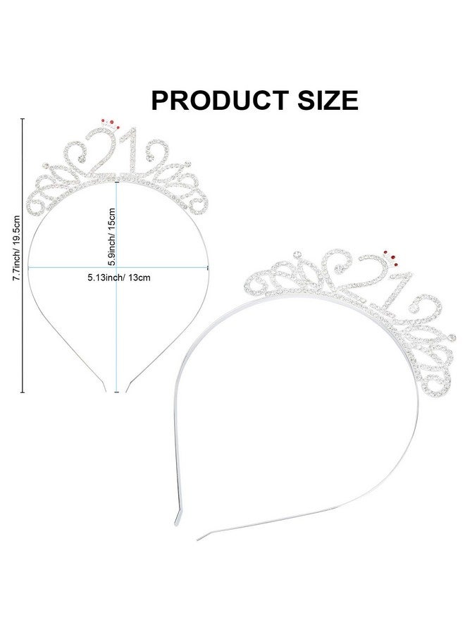 Konsait Onsait 21St Happy Birthday Rhinestone Headband Tiara 21St Birthday Tiara Crown Headband For Girls Women Legal Adult 21St Birthday Party Decor - Image 4