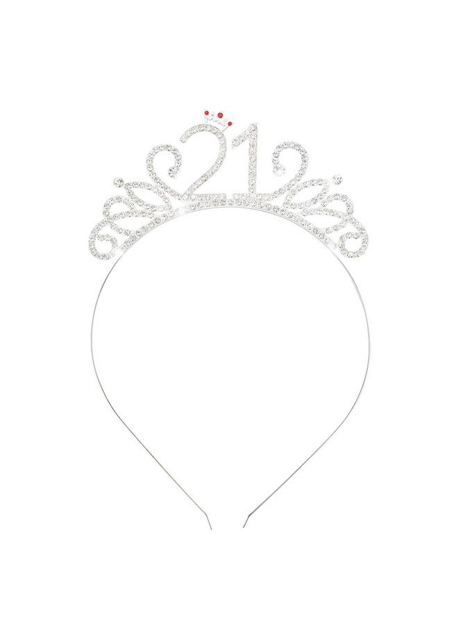 Konsait Onsait 21St Happy Birthday Rhinestone Headband Tiara 21St Birthday Tiara Crown Headband For Girls Women Legal Adult 21St Birthday Party Decor - Image 2